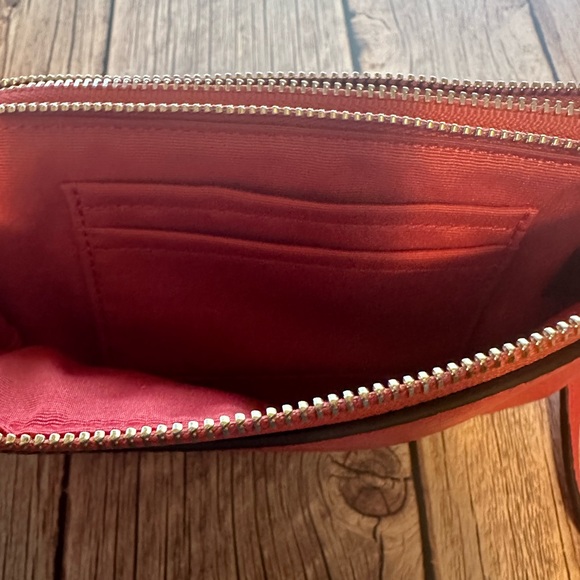 Coach Pink Pebbled Leather Double Wallet Wristlet - Picture 2 of 5